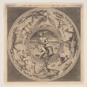 Arion sur un dauphin entouré d