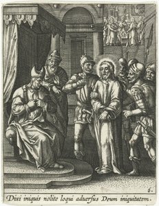 Le Christ devant Caïphe - Adriaen Collaert