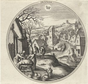 Décembre (De twaalf maanden) - Adriaen Collaert