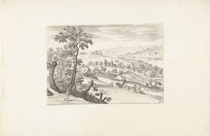 Paysage avec un champ de blé