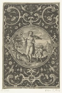 Médaillon avec Vénus tenant la pomme de Paris et Amour à ses côtés (Médaillons avec des figures du Jugement de Paris) - Adriaen Collaert
