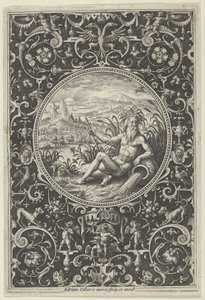Neptune dans un cadre décoratif avec grotesques, du Jugement de Paris, vers 1580-1600