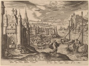 Jésus appelant les apôtres parmi les pêcheurs - Adriaen Collaert after Hans Bol