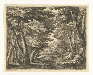 Paysage avec trois hommes dans une clairière - Adriaen Frans Boudewyns