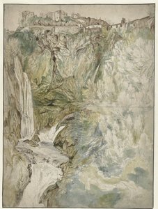 Vue de la Grande Cascade à Tivoli - Adriaen Honich (attributed to)