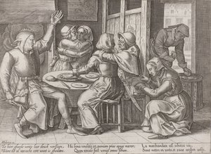 Compagnie buvant avec un bouffon - Adriaen Huybrechts (I)