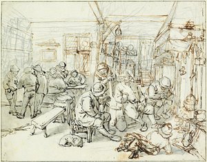 Compagnie de paysans dans une taverne, vers 1675 - Adriaen Jansz. van Ostade