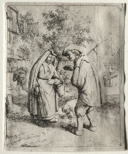 Homme conversant avec une femme