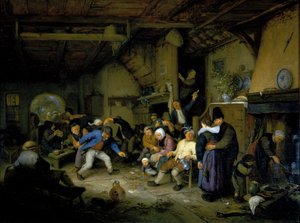 Paysans dansant dans une taverne - Adriaen Jansz. van Ostade
