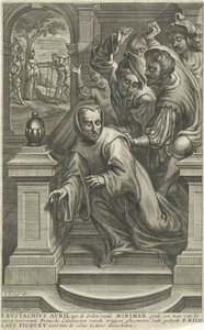 Eustachius Avril jeté dans les escaliers par des calvinistes
