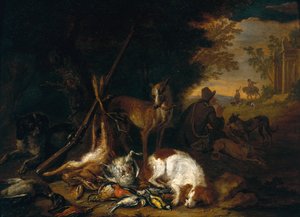 Un chasseur avec ses chiens