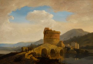 Paysage près de Rome, avec la tombe des Plautii au bord du fleuve Aniene