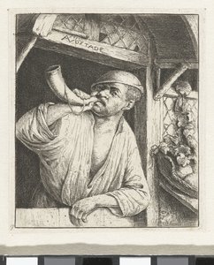 Boulanger soufflant dans une corne - Adriaen van Ostade