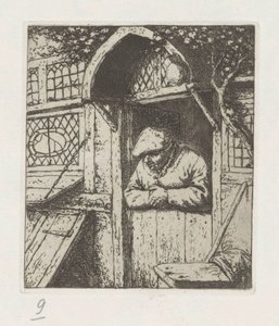 Paysanne appuyée sur une porte - Adriaen van Ostade