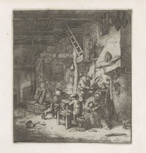 Famille de paysans dans un intérieur