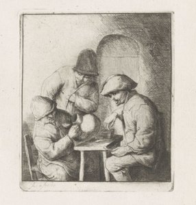 Trois hommes avec une cruche vide - Adriaen van Ostade
