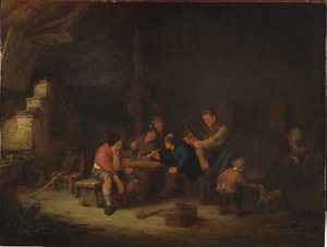 Intérieur avec paysans
