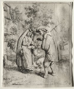 Homme conversant avec une femme