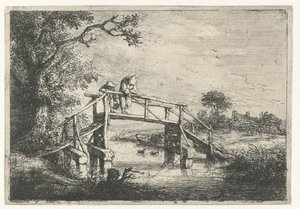 Deux pêcheurs sur un pont