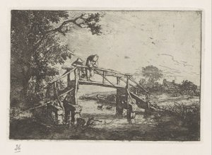 Deux pêcheurs sur un pont - Adriaen van Ostade