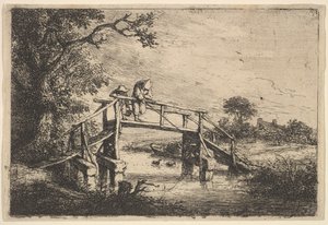 Deux pêcheurs sur un pont, 1647 - Adriaen van Ostade