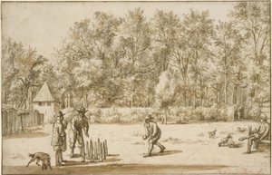 Trois hommes jouant aux quilles - Adriaen van de Velde