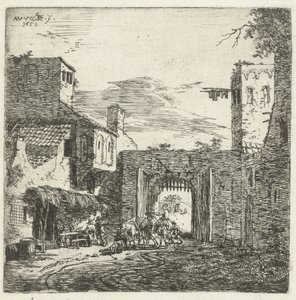 Auberge à la porte de la ville, 1653 - Adriaen van de Velde
