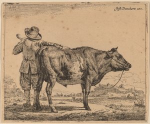 Jeune berger avec un taureau