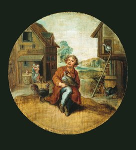 Dans la cour de ferme - Adriaen van de Venne