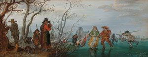 Hiver (Plaisirs sur la glace) - Adriaen van de Venne