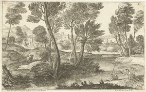 Paysage avec deux pêcheurs
