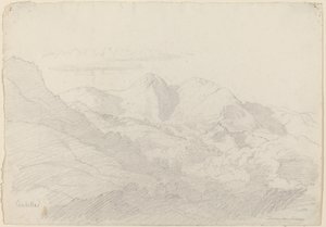 Les collines sabines et Rocca Santo Stefano vues de Civitella - Adrian Ludwig Richter