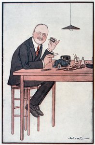 André Citroën, le « Ford » de la France - Illustration par Adrien Barrère (1877-1931) dans « Fantasio » du 01/10/1922