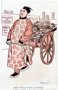 Caricature de Paul Claudel, poète et dramaturge français - par Barrère, dans « Fantasio » du 01/01/1927