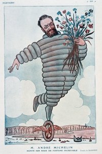 Caricature par André Michelin et Bibendum - Illustration par Adrien Barrère (1877-1931) dans « Fantasio » du 01/07/1923 - Adrien Barrere