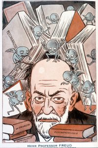 Caricature de Sigmund Freud «Le qui fait comprendre les vampires» - Illustration par Adrien Barrère (1877-1931) dans «Fantasio» du 15/05/1931 - Adrien Barrere