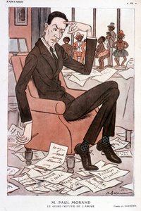 Portrait humoristique de Paul Morand - par Barrère dans «Fantasio» du 15/09/1928 - Adrien Barrere