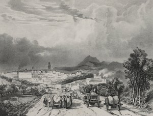 Vue générale de Riom, Auvergne - Adrien Dauzats