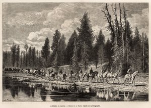 Toute la mission géographique, en route vers le mont Hayden, le long de la rivière Henri, gravé d
