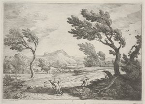 Paysage avec voyageurs par grand vent, c.1753 - Adrien Manglard