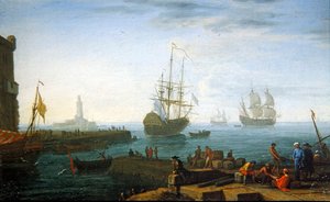 Scène de port méditerranéen - Adrien Manglard