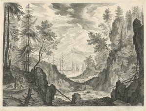 Paysage forestier avec une cascade
