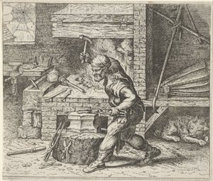 Fable du forgeron et du chien - Egidius  Sadeler (II)