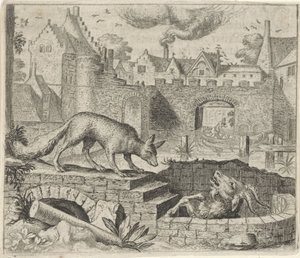 Fable du renard et de la chèvre - Egidius  Sadeler (II)