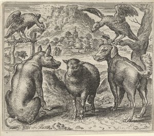 Fable du loup et de son procès contre le mouton - Egidius  Sadeler (II)