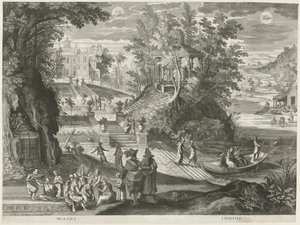 Mai et juin (Les douze mois dans six paysages italiens) - Egidius  Sadeler (II)