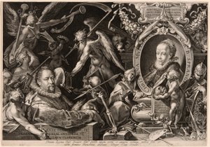 Portrait de Bartolomaeus Spranger avec une allégorie de la mort de sa femme, Christina Müller