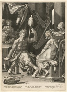 Hercule et Omphale - Aegidius Sadeler II, after Bartholomaeus Spranger