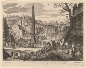Janvier et Février - Aegidius Sadeler II after Paul Bril