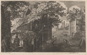 Gondoles sur une rivière près d